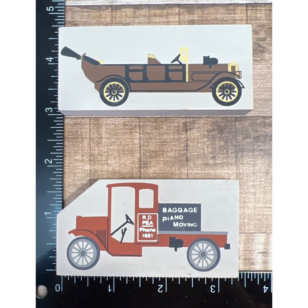 The Cats Meow 1994 Wooden Collectible Vintage Cars Miniature Decor